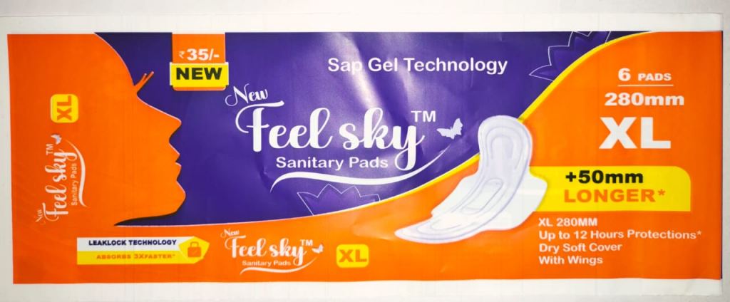 new feel sky sanitary pads XL pack of 4